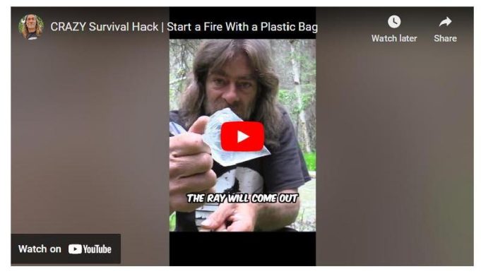 CRAZY Survival Hack | Start a Fire With a Plastic Bag